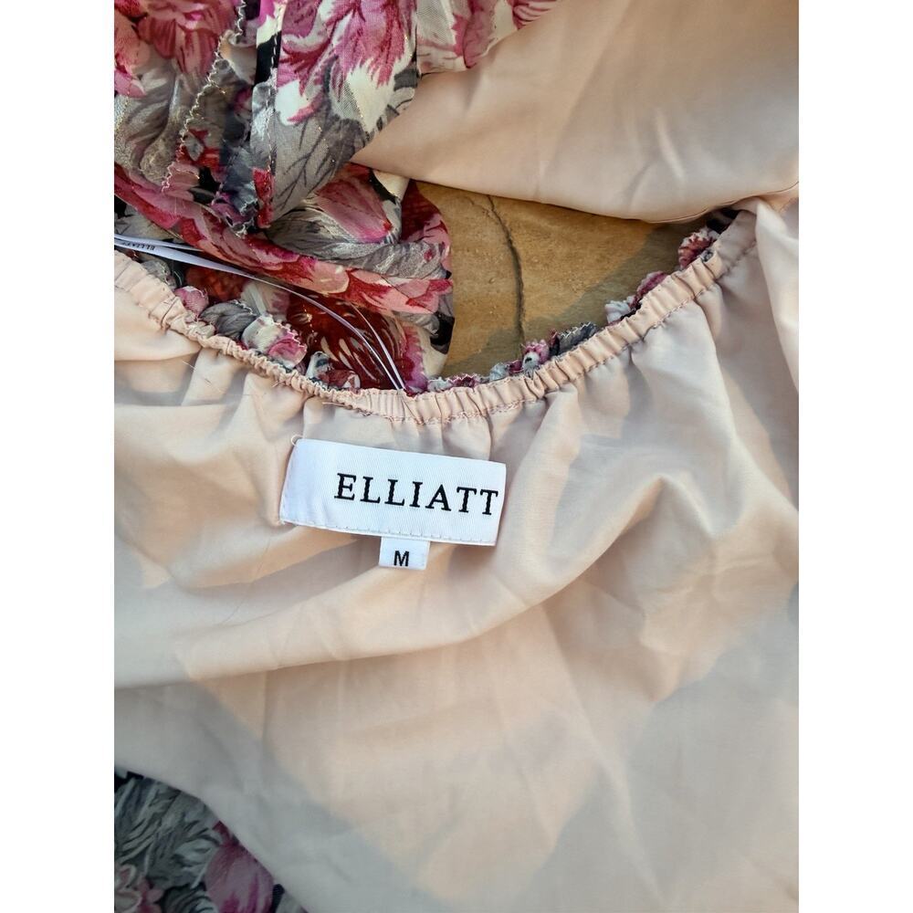 Elliatt Astrid Dress Women’s M Pink Chiffon Tiered Smocked Cottage Romantic ES - Picture 7 of 8